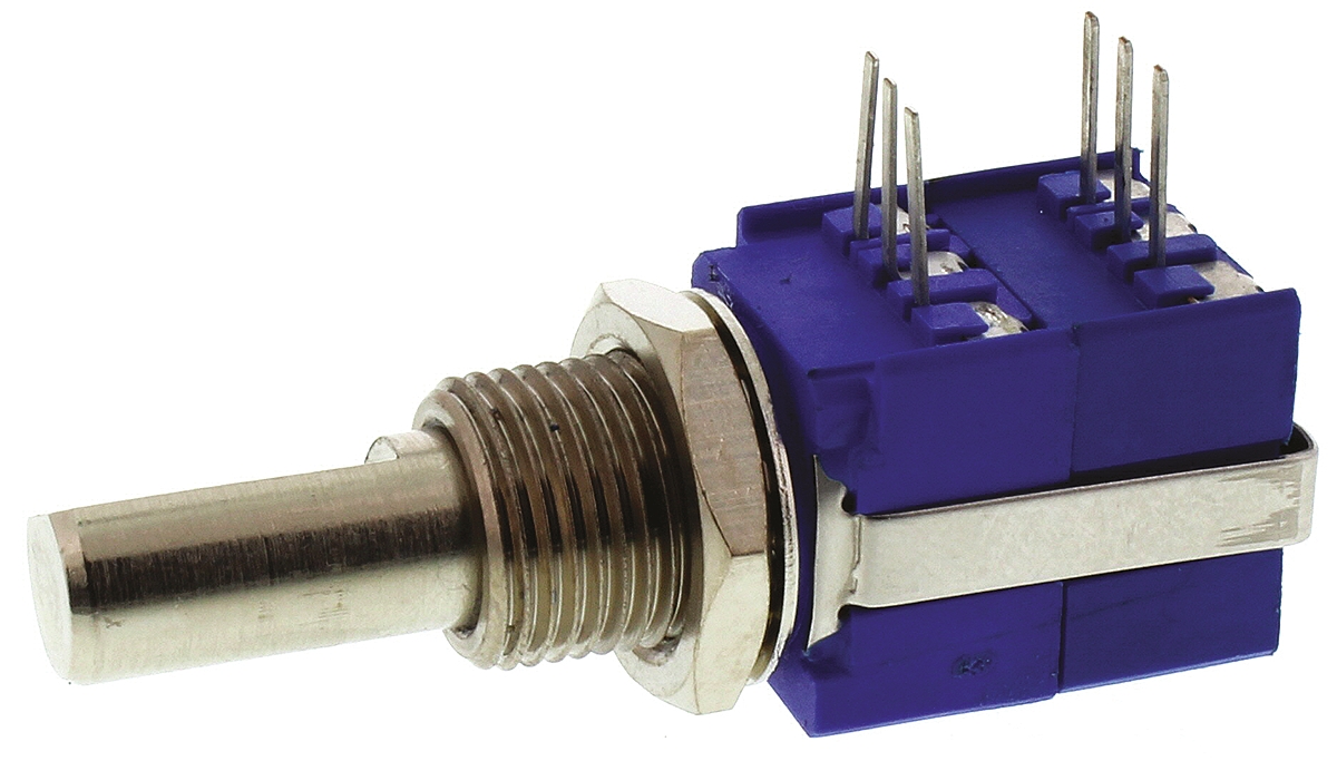 Bourns 56 10 kΩ Rotary Potentiometer 1-Turns 1-Gang Panel Mount, Through Hole, 56AAD-C28-B15/R81L