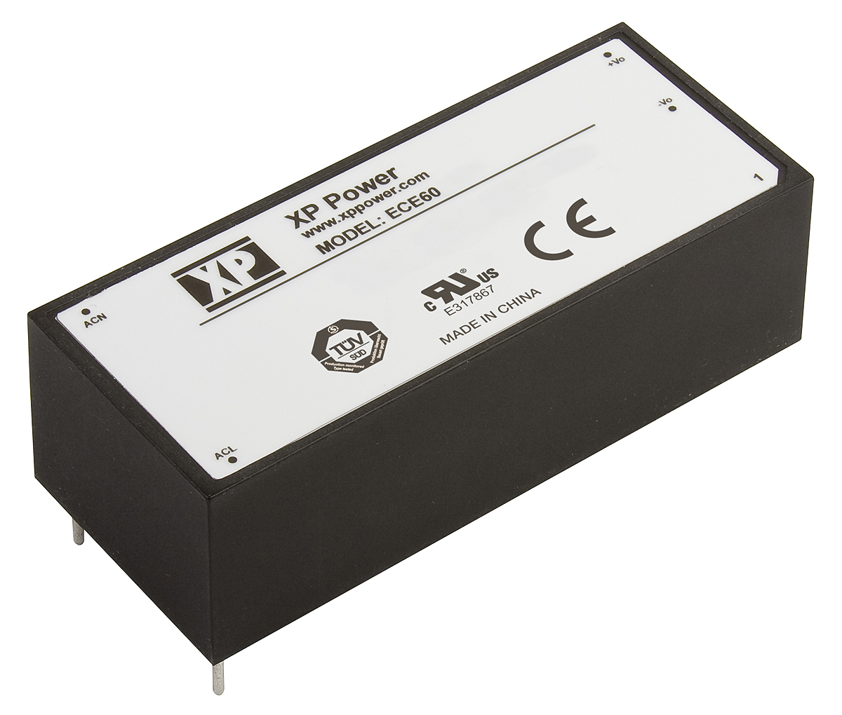 XP Power Switching Power Supply, ECE60US24, 24V dc, 2.5A, 60W, 1 Output, 120 → 370 V dc, 85 → 264 V ac