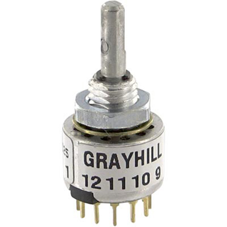 Grayhill 56, 12 Position DP12T Rotary Switch, 200mA, PCB Terminal