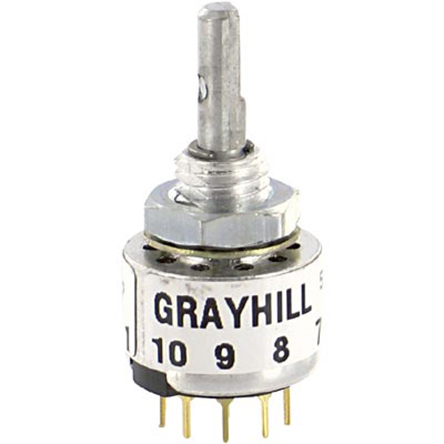 Grayhill 56, 10 Position DP10T Rotary Switch, 200mA, PCB Terminal