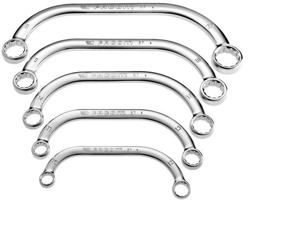 Facom 5-Piece Ring Spanner Set, 10 x 12 to 19 x 22 mm