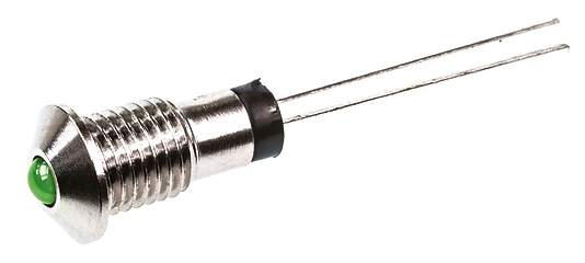 Marl 570 Series Indicator, Green Panel Mount Indicator, Lead Pin Termination 2.8V 30 mA, 6 mm