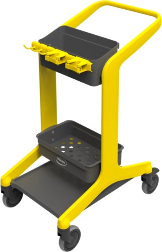 Vikan 2 Stainless Steel 360° Wheel, Rear Castor Trolley, 720 mm, 20 kg Load, 720 mm