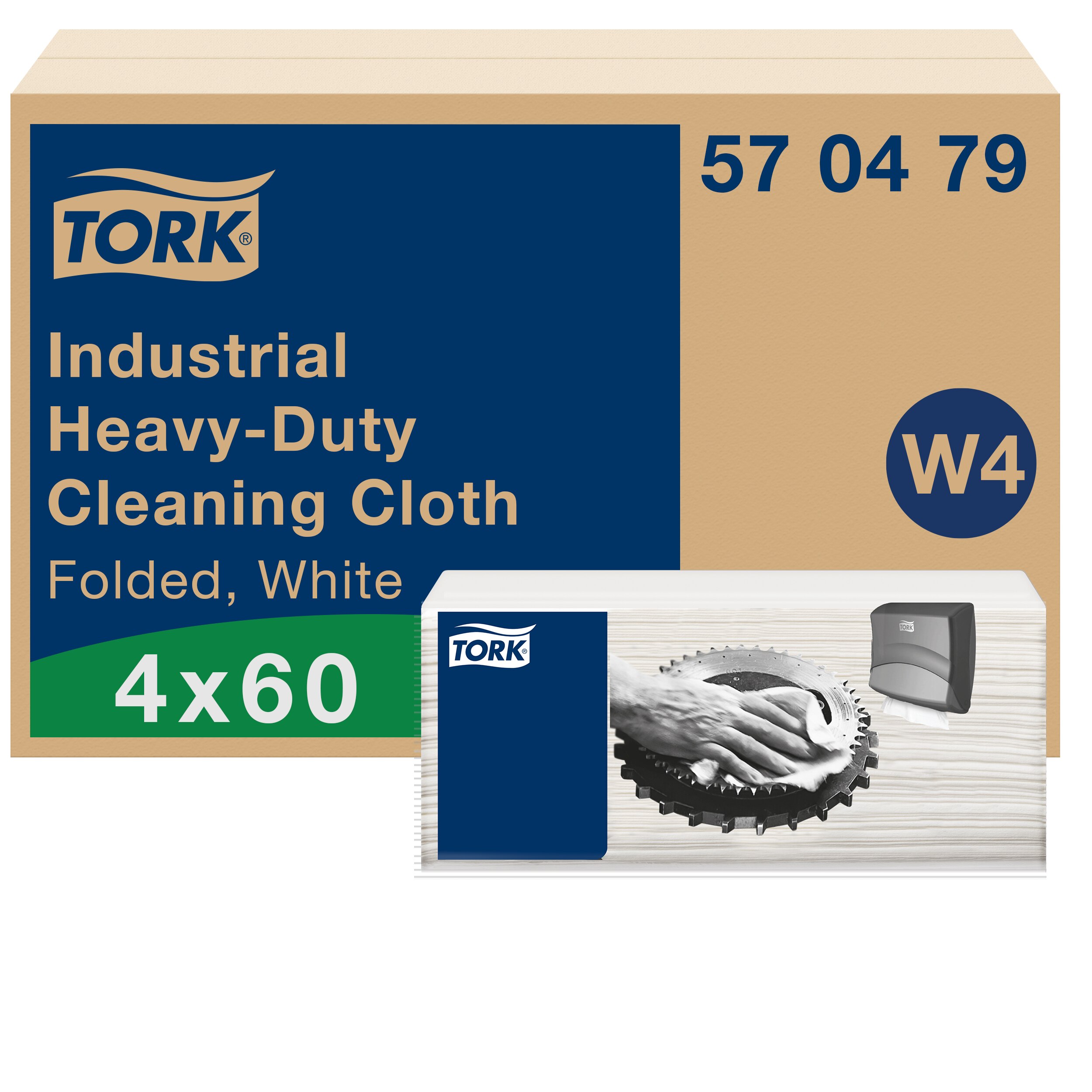Tork White Non-Woven Fabric Cloths for Multi Purpose Cleaning, Dry Use, Box of 60 Per Pack, 41.5 x 35.5 cm, Repeat Use
