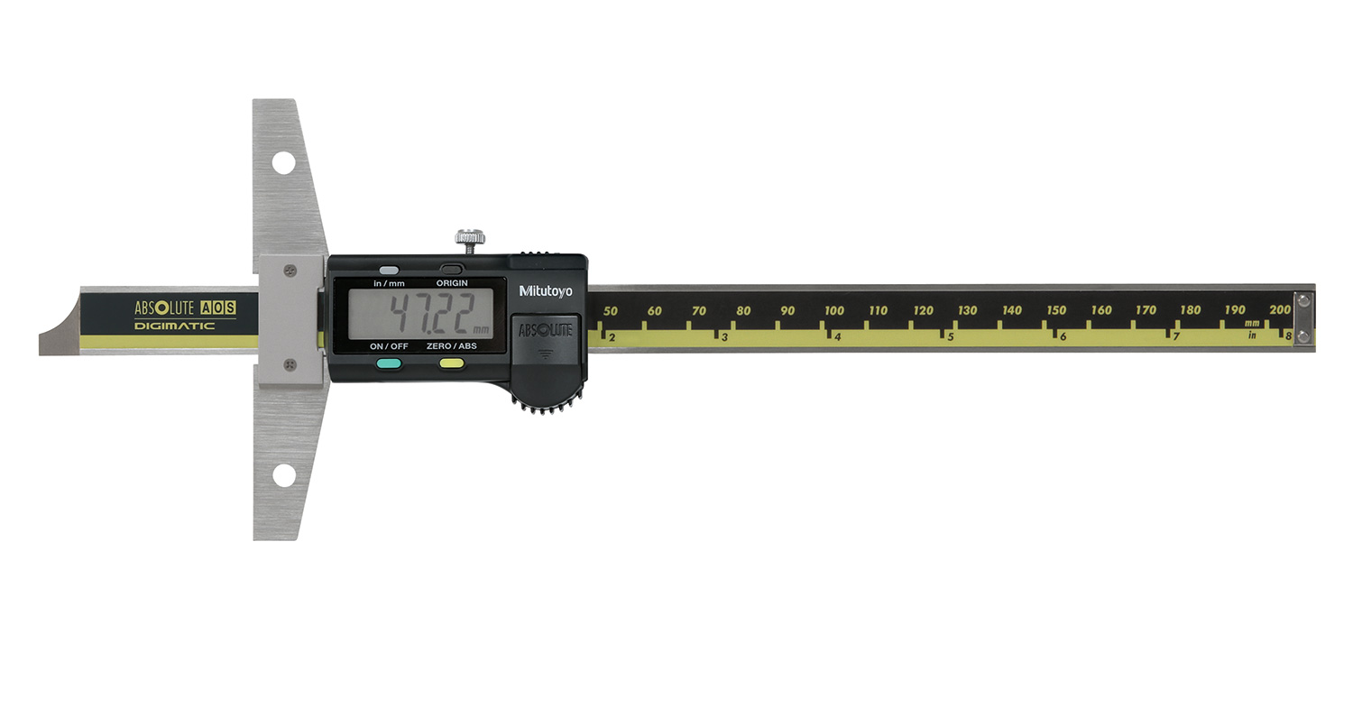 Mitutoyo 571-212-30 200 mm Imperial & Metric Depth Gauge, Stainless Steel, 300 g