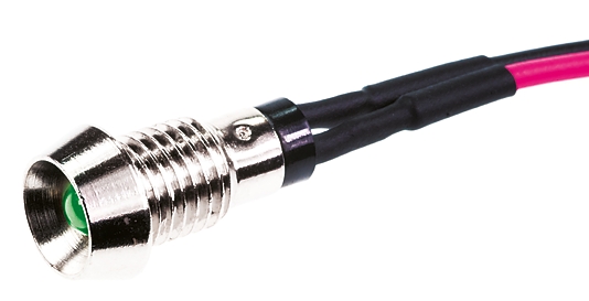 Marl 572 Series Indicator, Green Panel Mount Indicator, Lead Pin Termination 2.8V 30 mA, 6 mm