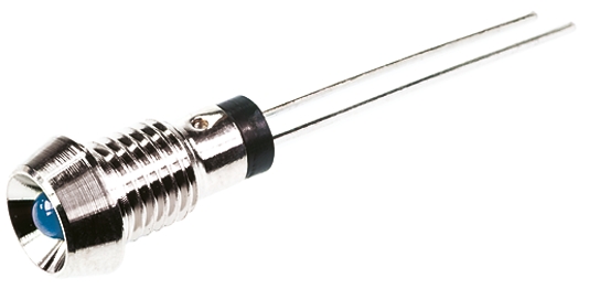 Marl 572 Series Indicator, Blue Panel Mount Indicator, Lead Pin Termination 4.5V 25 mA, 6 mm