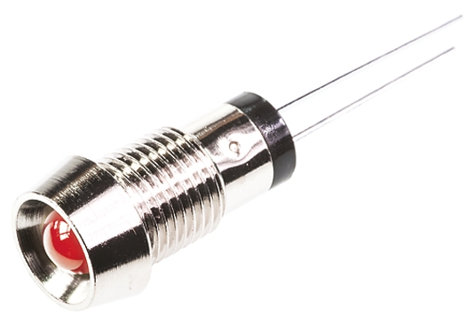 Marl, Red Panel Mount Indicator, Lead Wire Termination 2.8V, IP67, 8 mm