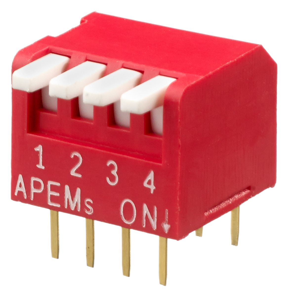 APEM 4 Way Through Hole Piano Dip Switch SPST, Piano Actuator