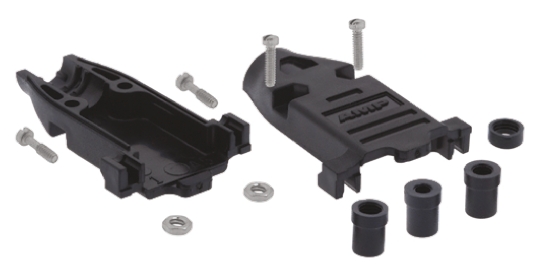 TE Connectivity AMPLIMITE Series ABS Straight D-Sub Backshell, 9 Way