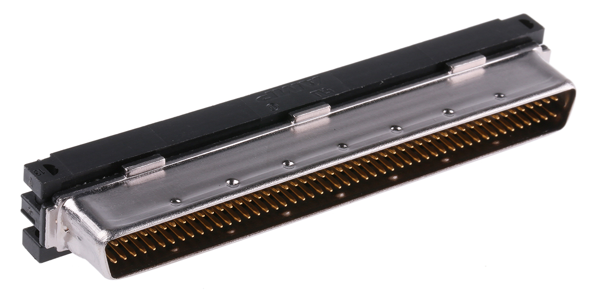 TE Connectivity, AMPLIMITE 0.50 100 Way Male Right Angle Cable SCSI Connector 1.27 mm Pitch, IDC