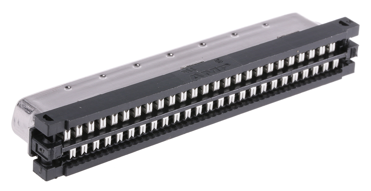 5749111-8 TE Connectivity, AMPLIMITE 0.50 100 Way Male Right Angle Cable SCSI Connector 1.27 mm Pitch, IDC