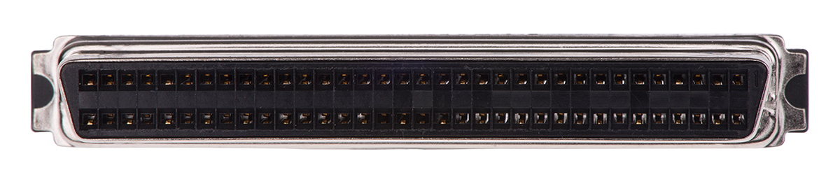 5749699-7 TE Connectivity, AMPLIMITE .050 III 68 Way Female Right Angle Cable SCSI Connector 1.27 mm Pitch, Quick Latch, Crimp