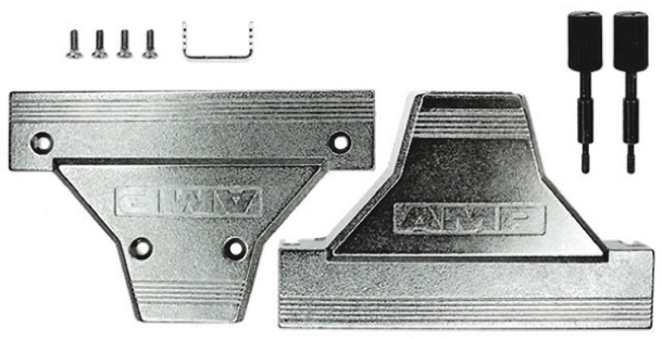 TE Connectivity AMPLIMITE 0.050 Series Zinc Straight D-Sub Backshell, 100 Way