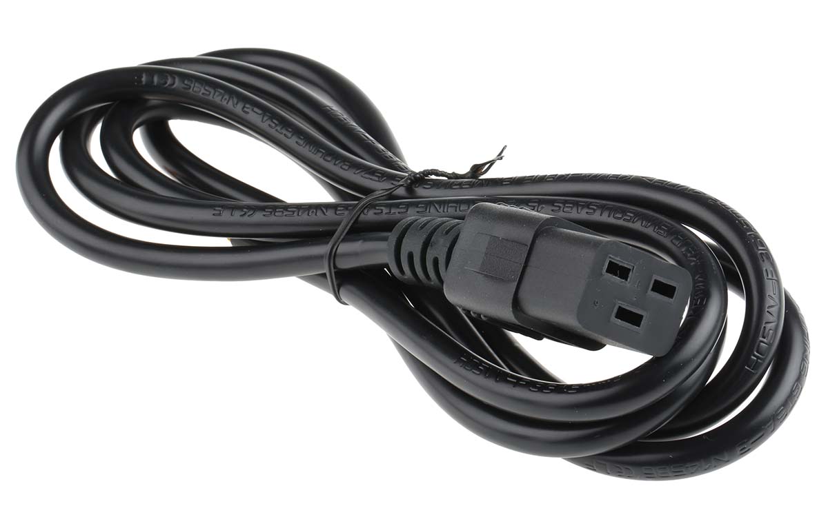 311-9337 RS PRO IEC C19 Socket to Unterminated Socket Power Cord, 2m