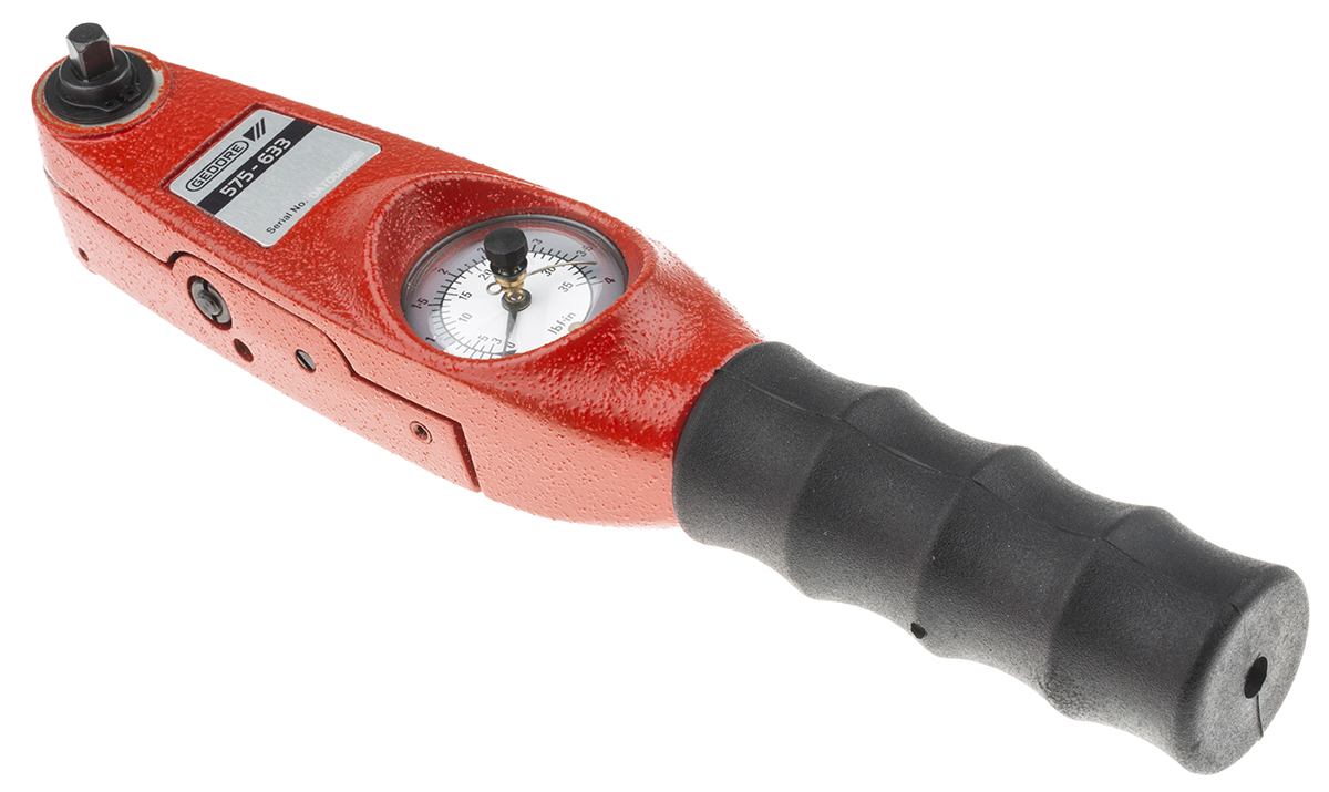 575-633 RS PRO Dial Torque Wrench, 0.3 To 4 Nm, 1/4 in Drive, Square Drive, 244mm Overall