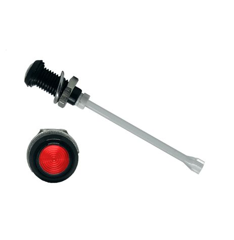 RHD-1410-F6PZR67PR Bivar, Panel Mount Vertical LED Light Pipe, Red Round Lens
