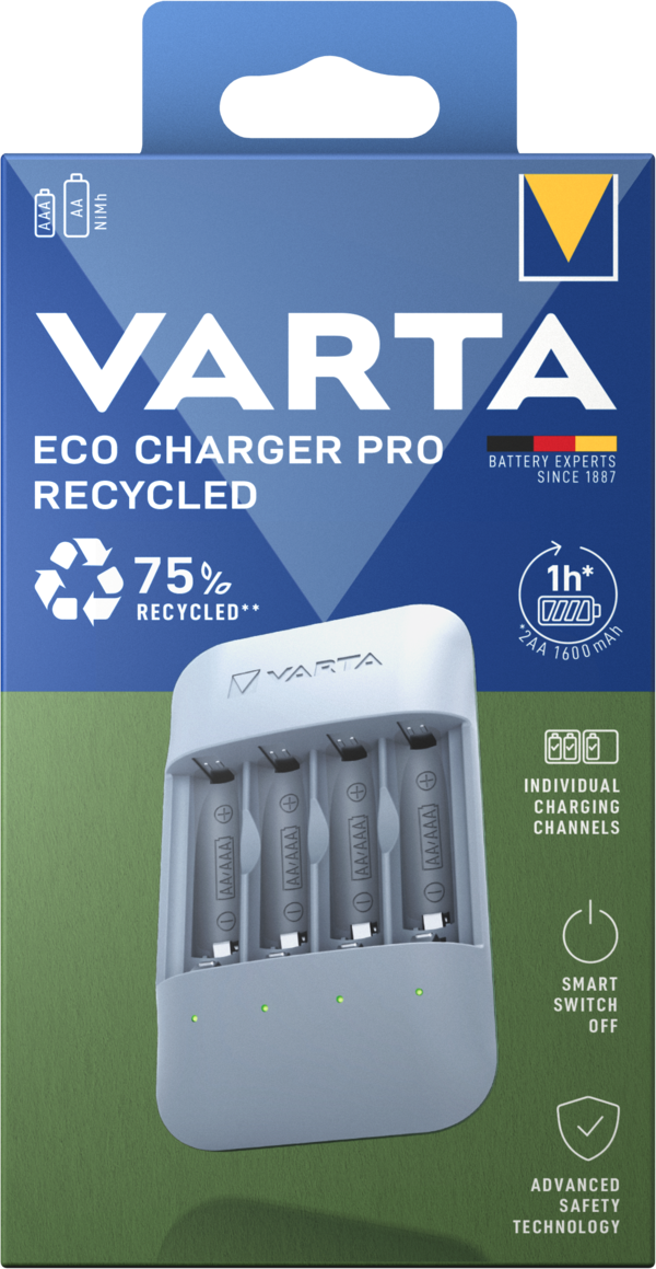 57683101111 Varta Charger For 5V, NiMH 200 mA, AA, AAA with USB Type C plug, 4 NiMH
