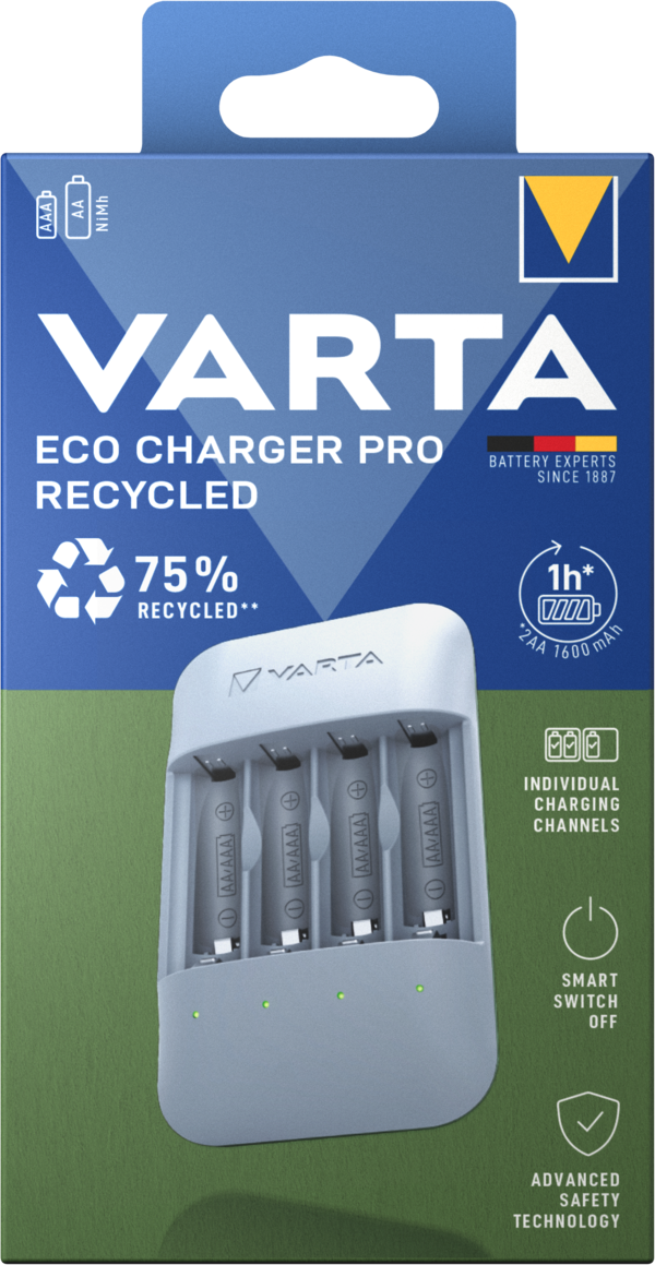 57683101111 Varta Charger For 5V, NiMH 200 mA, AA, AAA with USB Type C plug, 4 NiMH