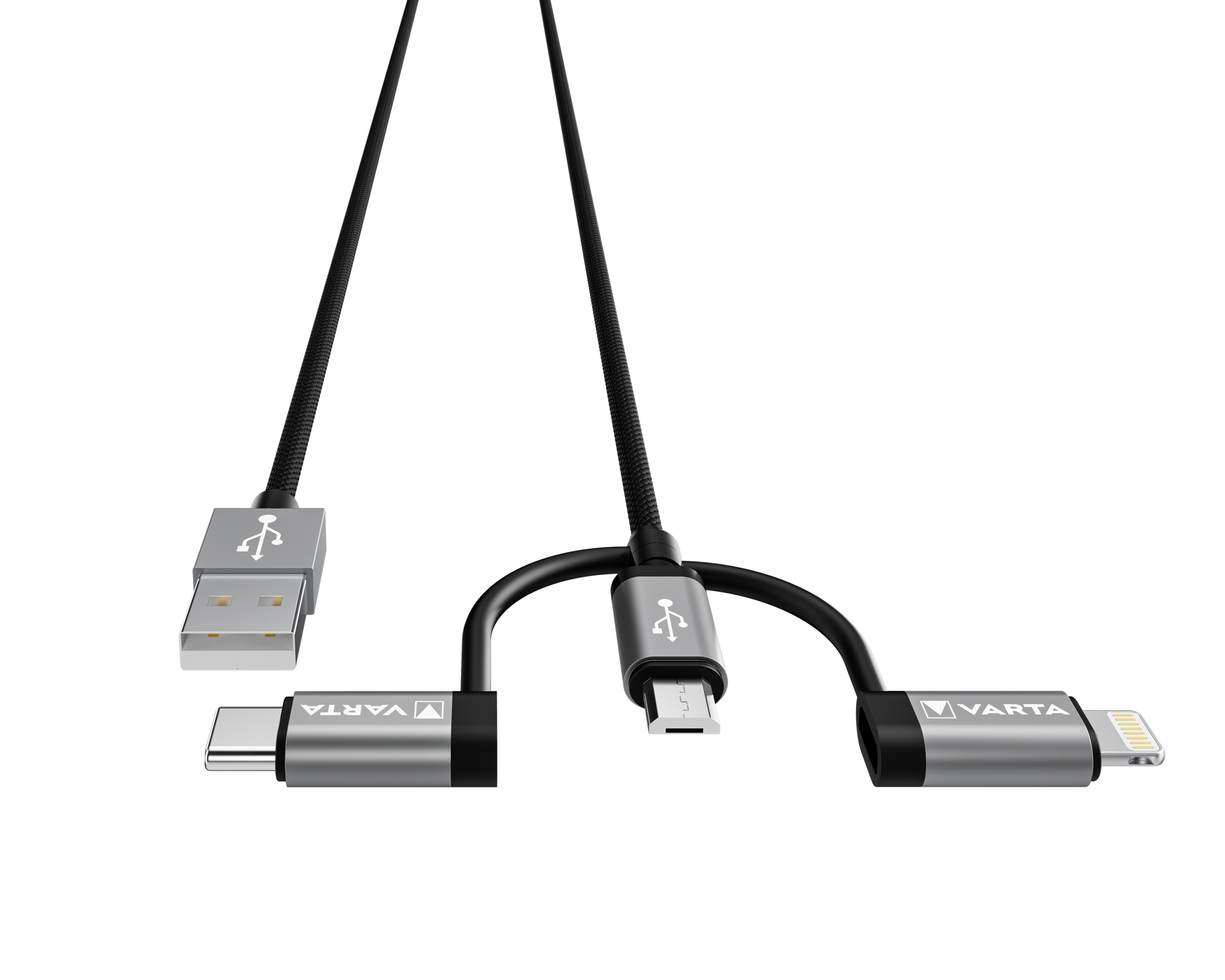 57937101111 Varta USB Cable, Male USB Type A to Male, USB Type C USB Type C, Black, 3.5 mm