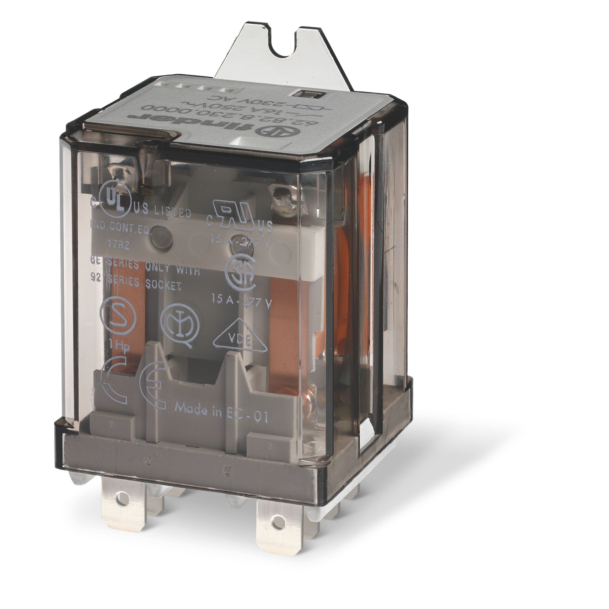 Finder Flange Mount Relay, 24V ac Coil, 16A Switching Current