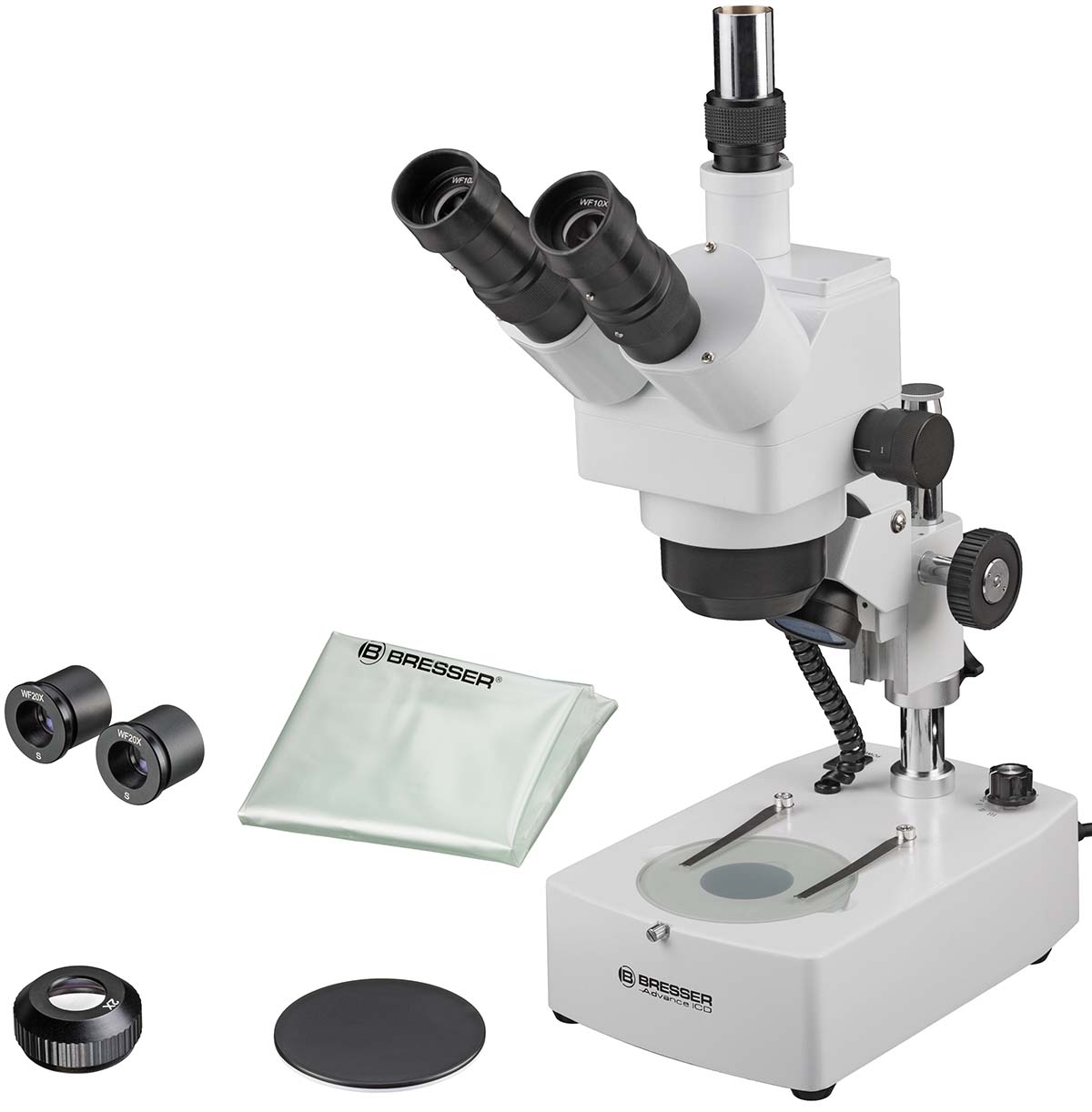58-04000 Bresser  Trinocular Microscope, 10 to 160 X Magnification