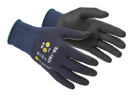 Tilsatec Coating: Black, Liner: Dark Blue Work Gloves, Size 9, Microfoam Coating