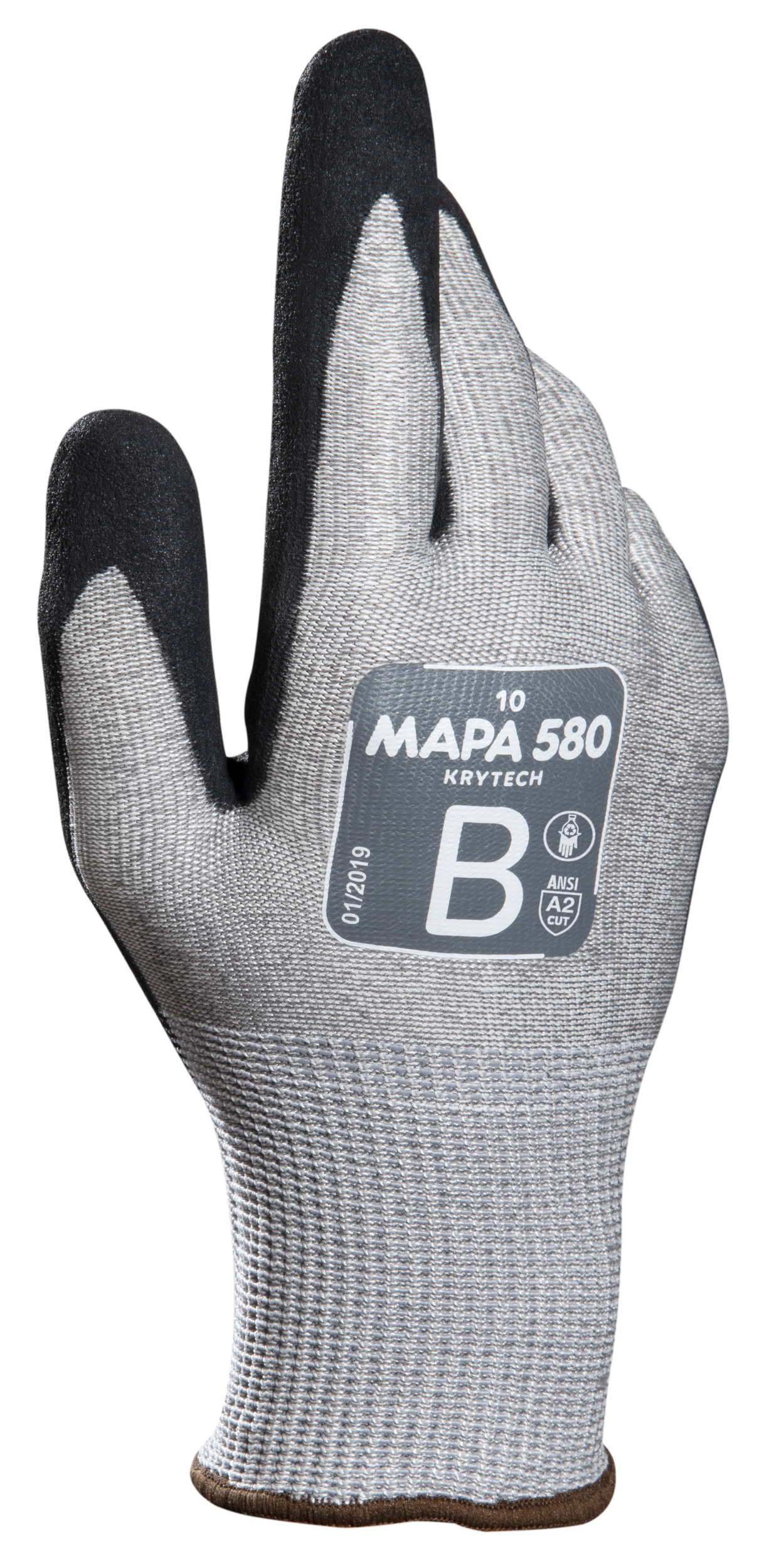 Mapa KRYTECH 580 Black HPPE Work Gloves, Size 9, Nitrile Coating