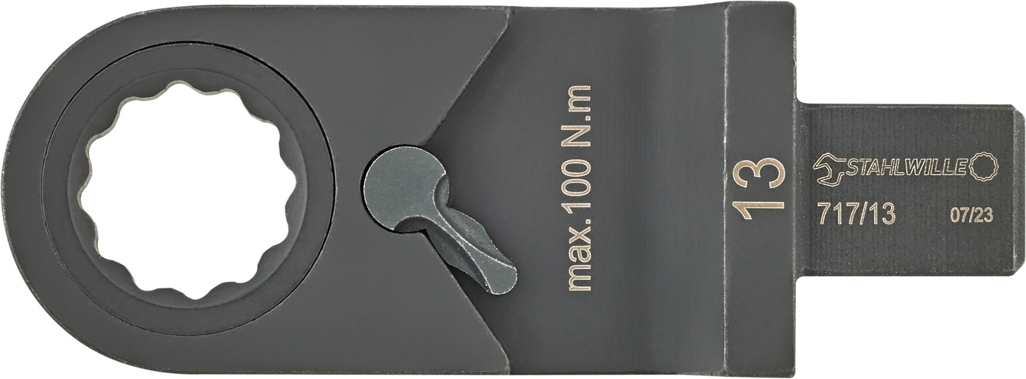 58170113 STAHLWILLE Square Ring Spanner Insert, 9 x 12 mm Insert, 13 mm, Gun Metal Finish