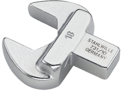 STAHLWILLE Open Ended Insert Spanner Head, 9 x 12 mm Insert, 11 mm, Chrome Finish
