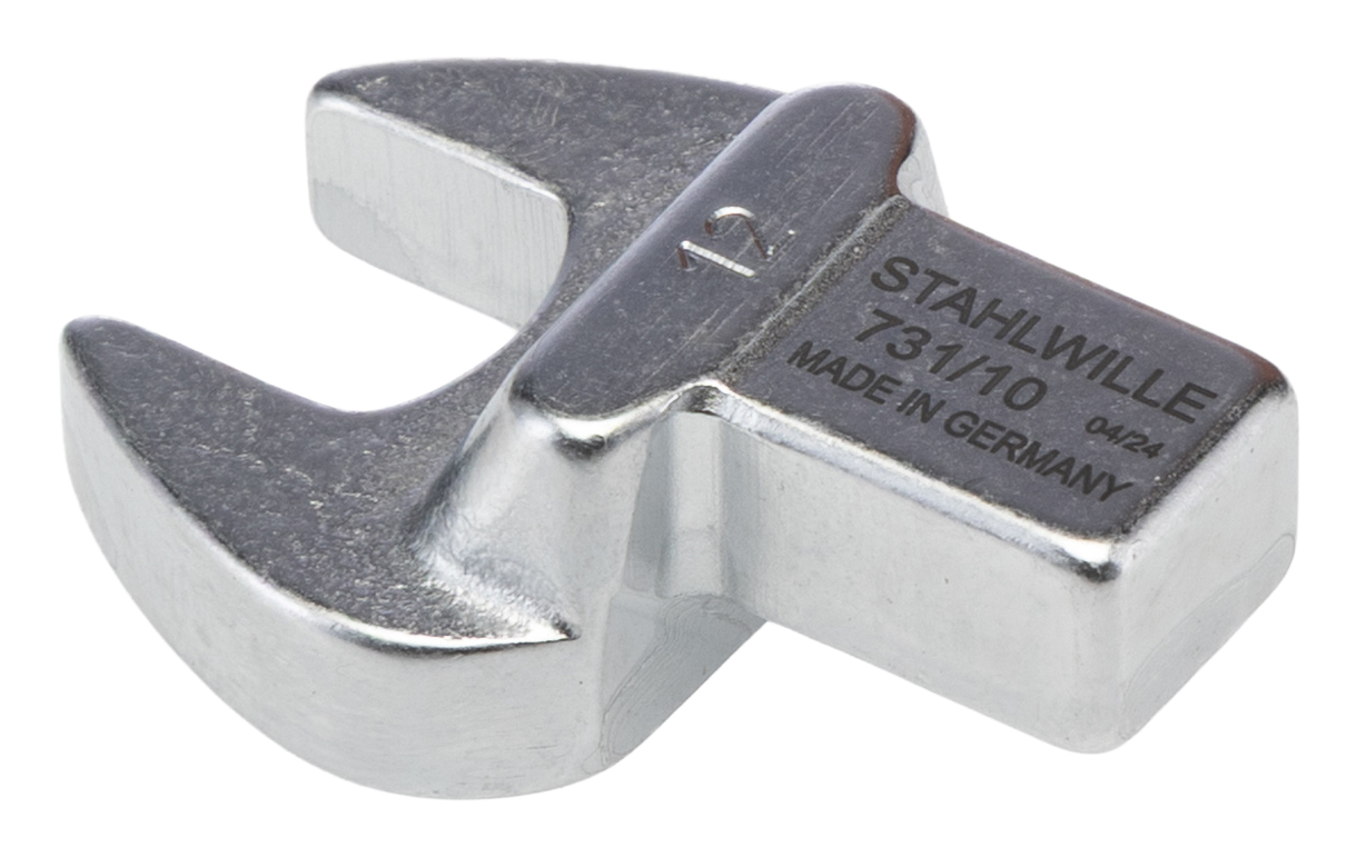STAHLWILLE Open Ended Insert Spanner Head, 9 x 12 mm Insert, 12 mm, Chrome Finish