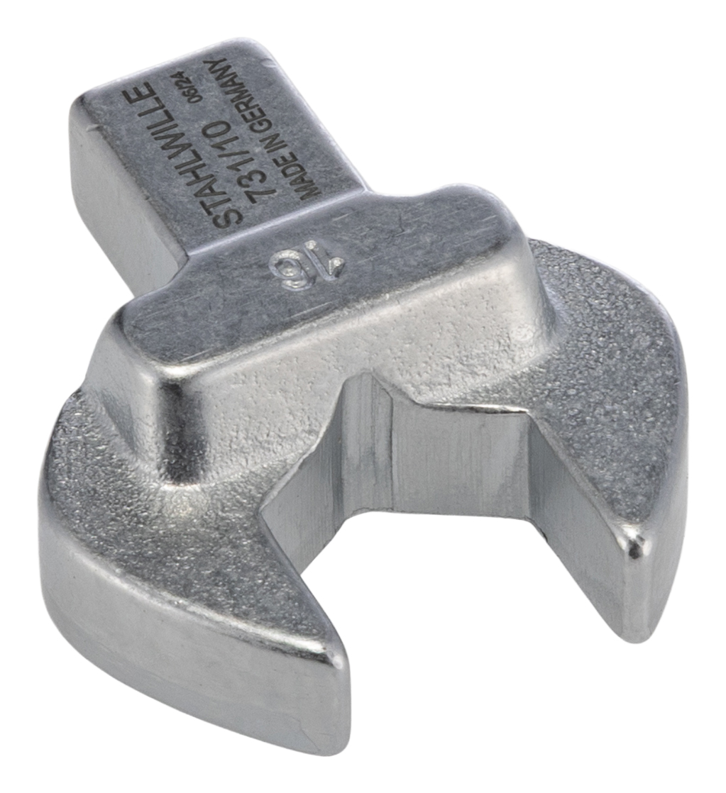STAHLWILLE Open Ended Insert Spanner Head, 9 x 12 mm Insert, 16 mm, Chrome Finish