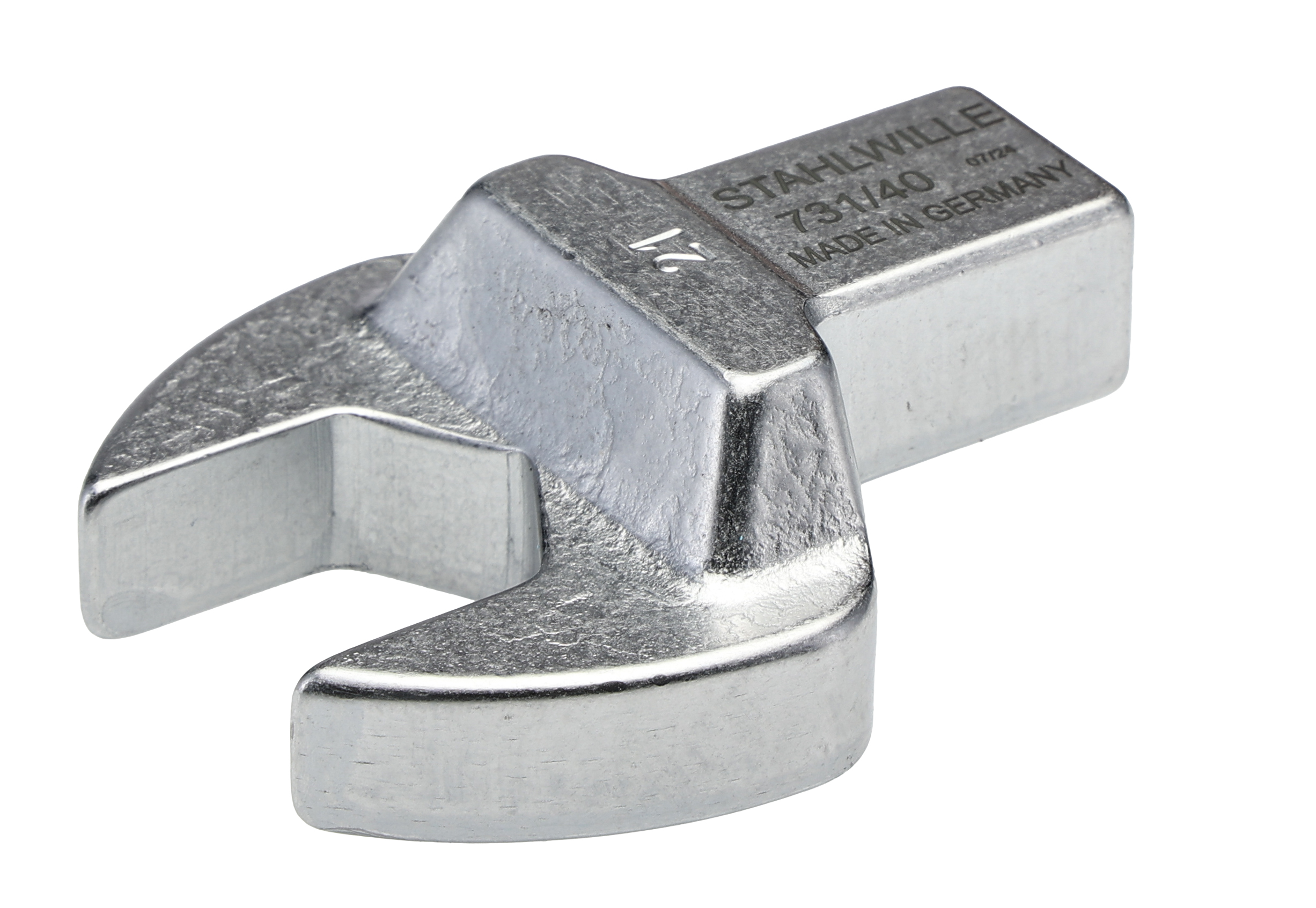 STAHLWILLE Open Ended Insert Spanner Head, 14 x 18 mm Insert, 21 mm, Chrome Finish