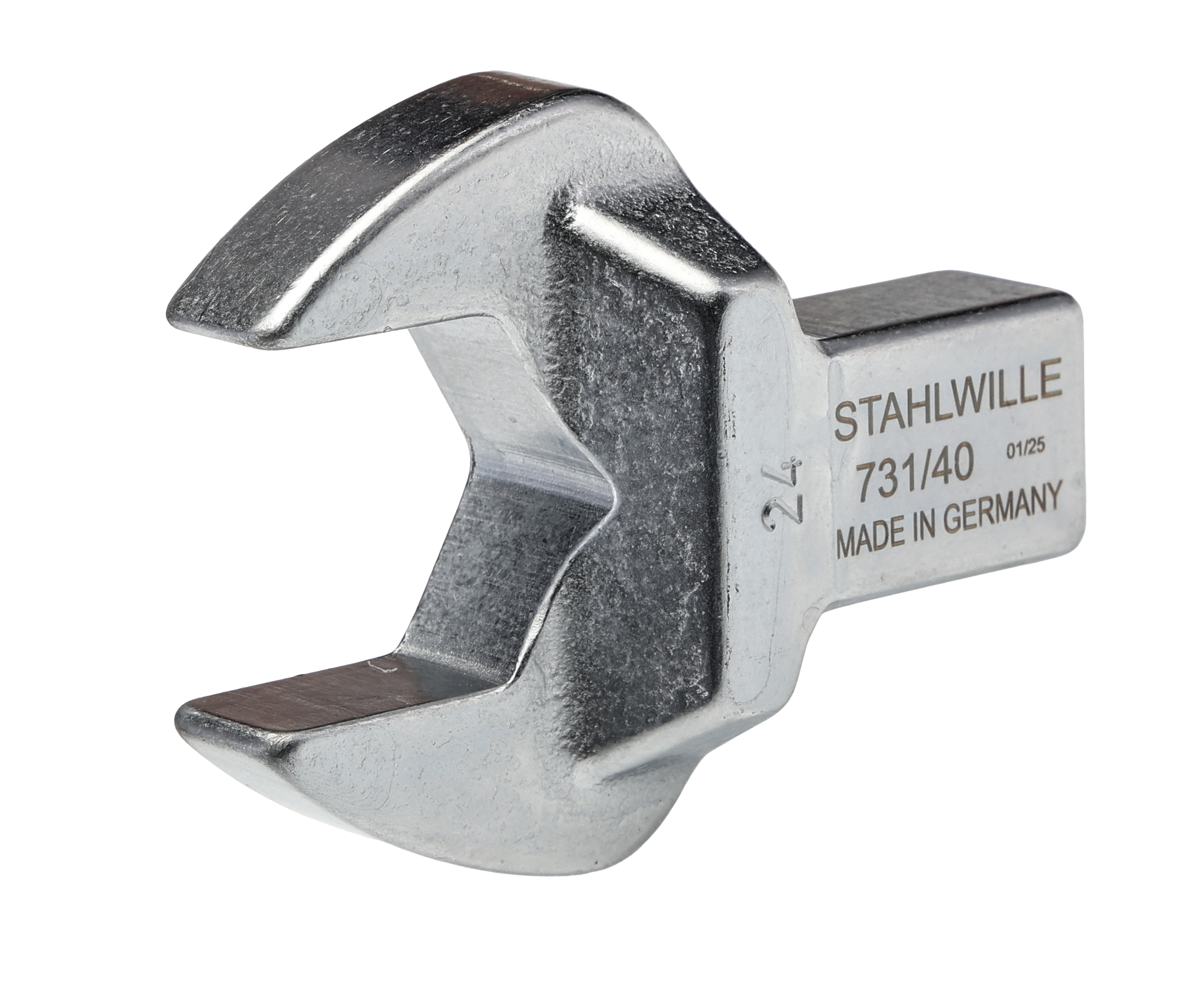 58214024 STAHLWILLE Open Ended Insert Spanner Head, 14 x 18 mm Insert, 24 mm, Chrome Finish