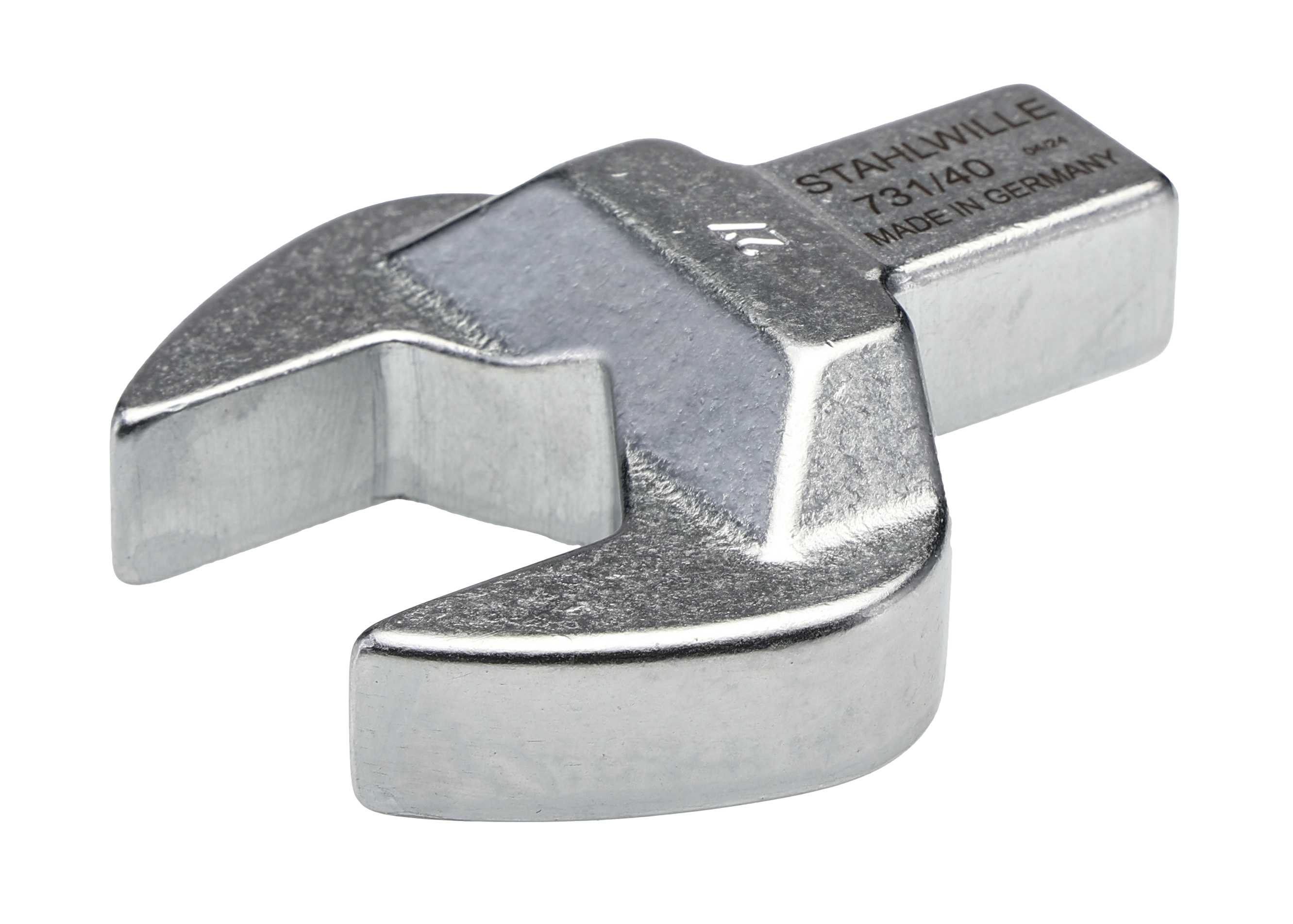 STAHLWILLE Open Ended Insert Spanner Head, 14 x 18 mm Insert, 27 mm, Chrome Finish