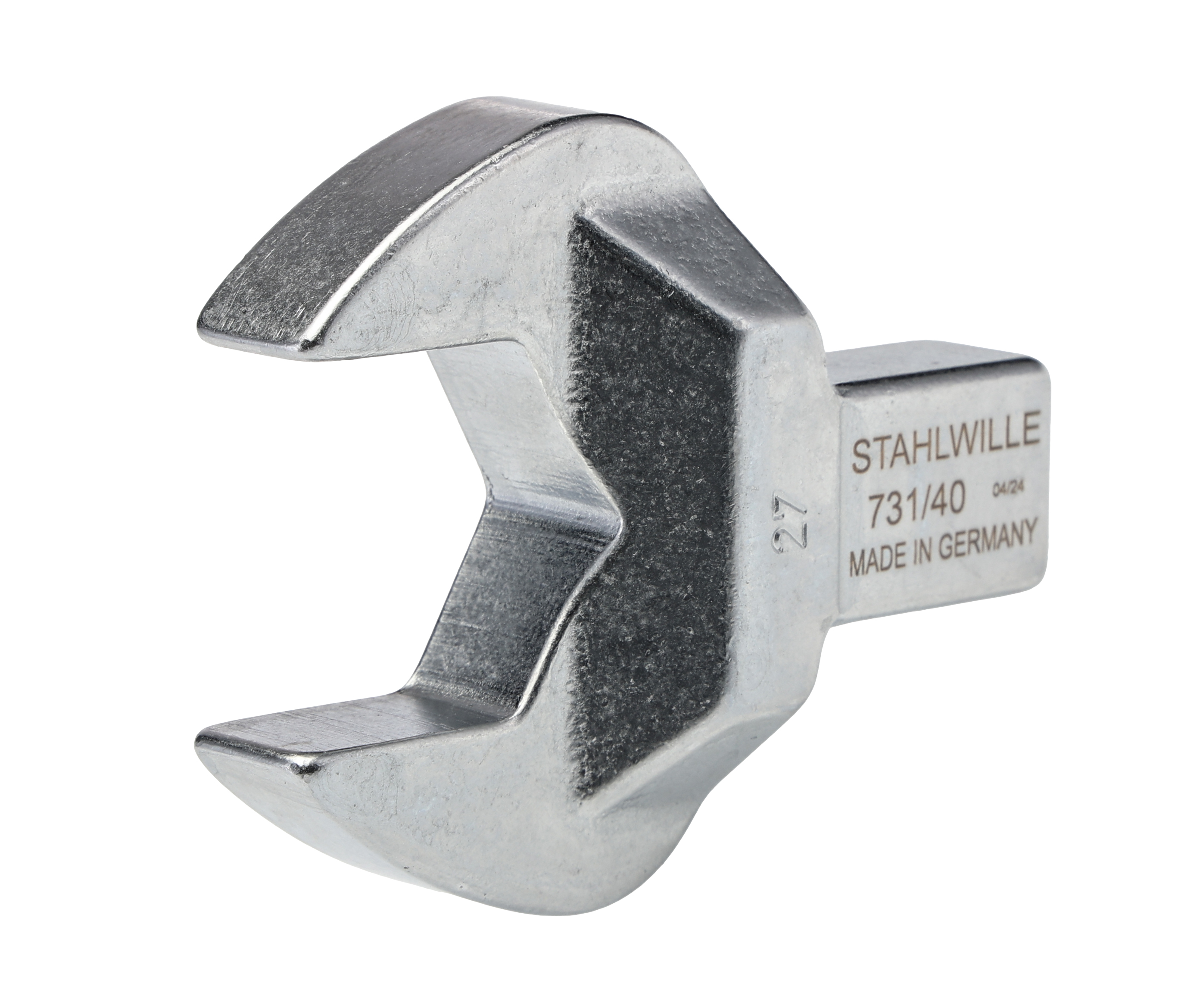 58214027 STAHLWILLE Open Ended Insert Spanner Head, 14 x 18 mm Insert, 27 mm, Chrome Finish