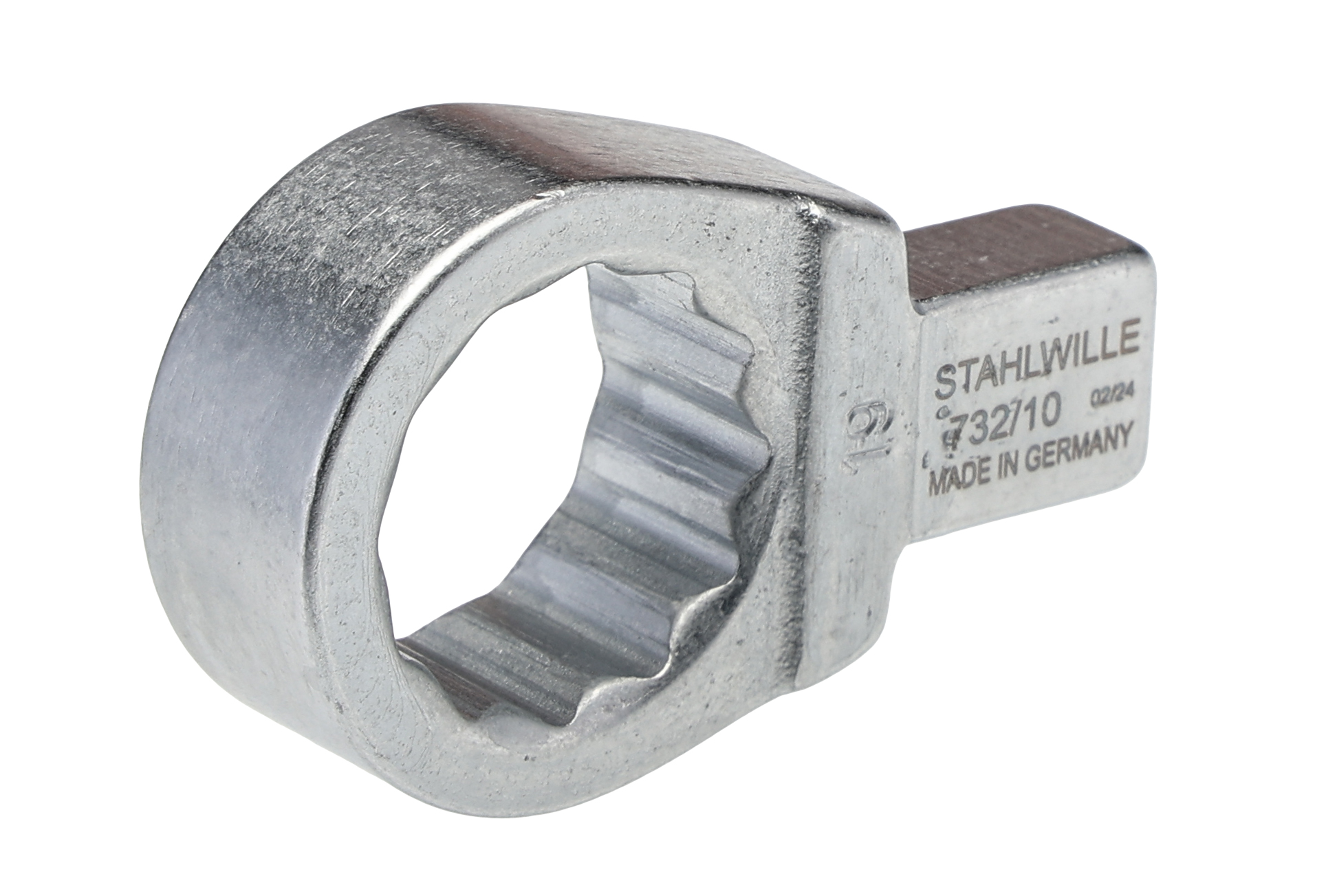 58221019 STAHLWILLE Round Spanner Head, 9 x 12 mm Insert, 19 mm, Chrome Finish
