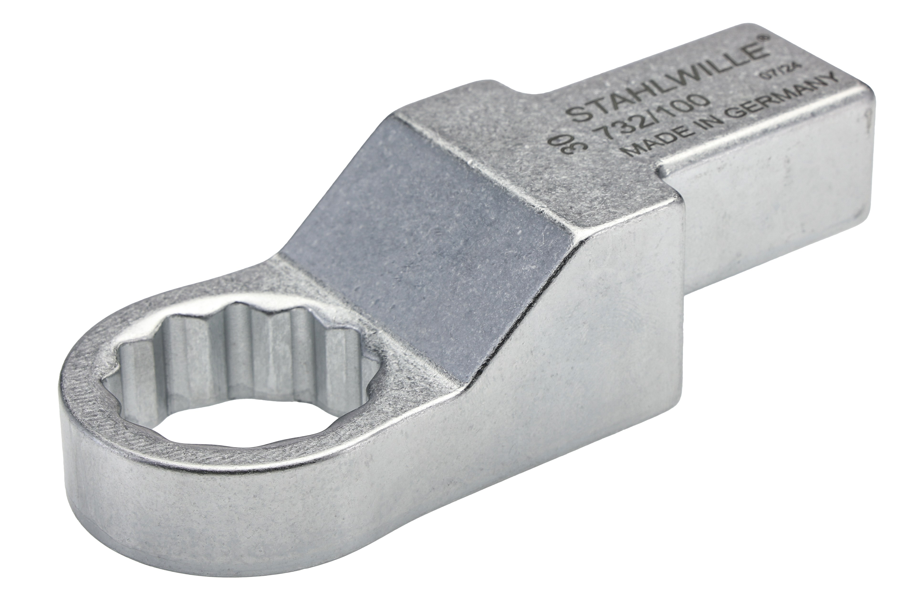 STAHLWILLE Round Insertion Ring Spanner, 22 x 28 mm Insert, 30 mm, Chrome Finish