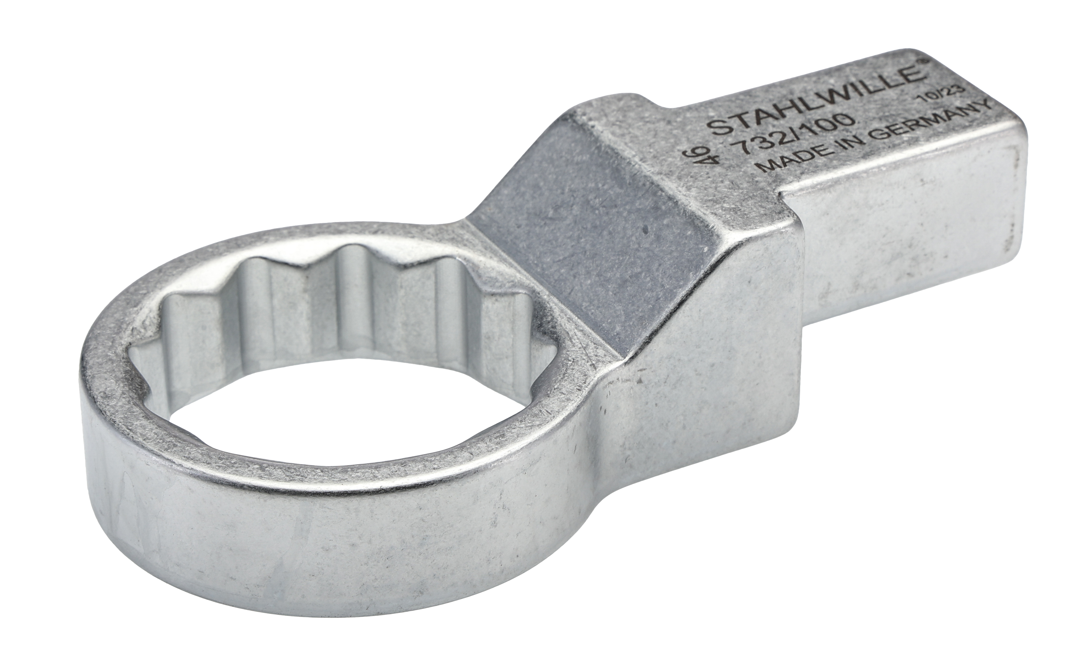 STAHLWILLE Round Insertion Ring Spanner, 22 x 28 mm Insert, 65 mm, Chrome Finish