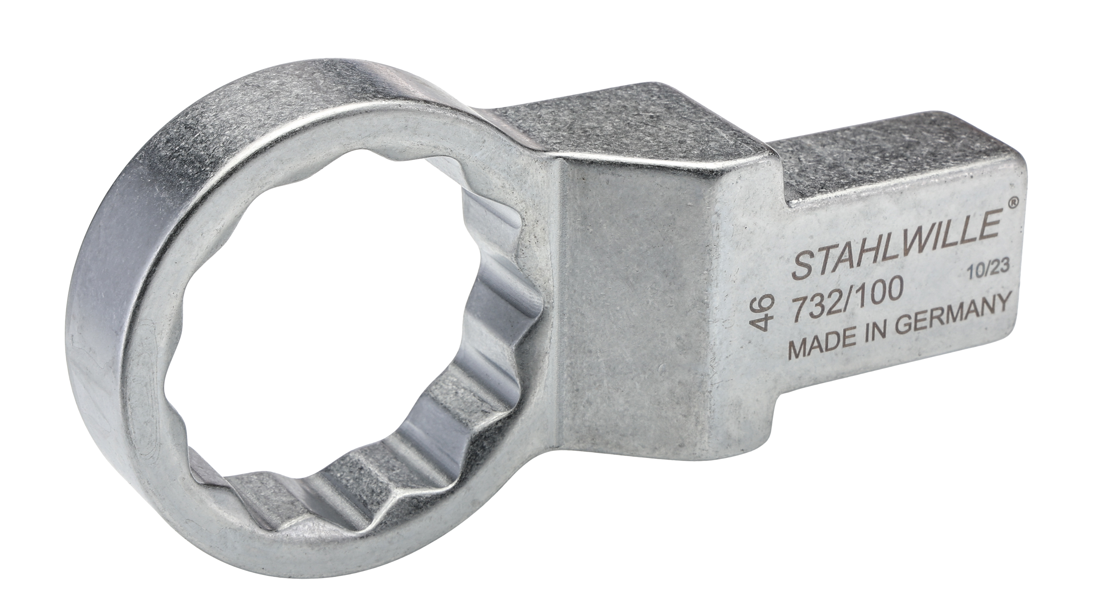 58221046 STAHLWILLE Round Insertion Ring Spanner, 22 x 28 mm Insert, 65 mm, Chrome Finish