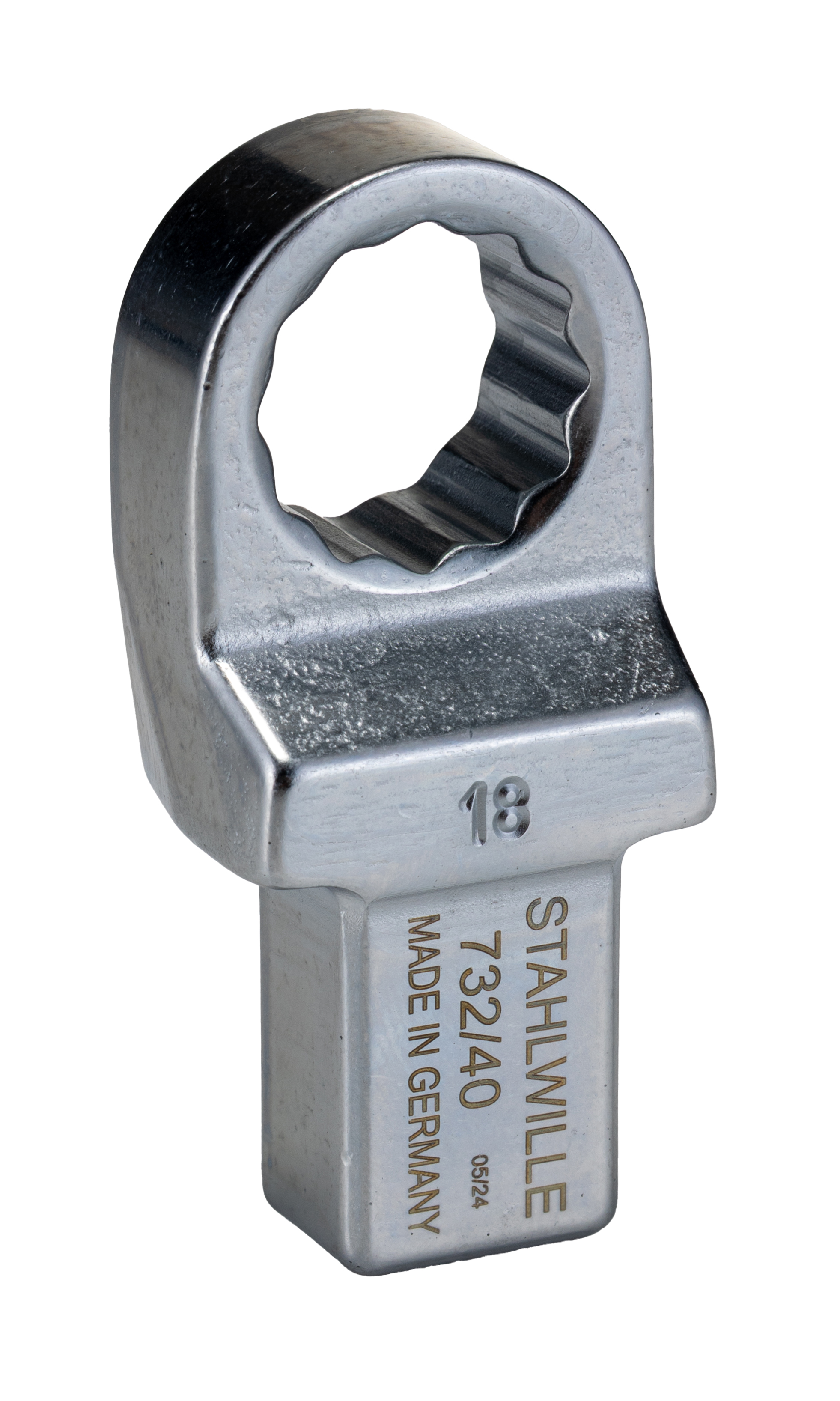 STAHLWILLE Round Insertion Ring Spanner, 14 x 18 mm Insert, 30.5 mm, Chrome Finish