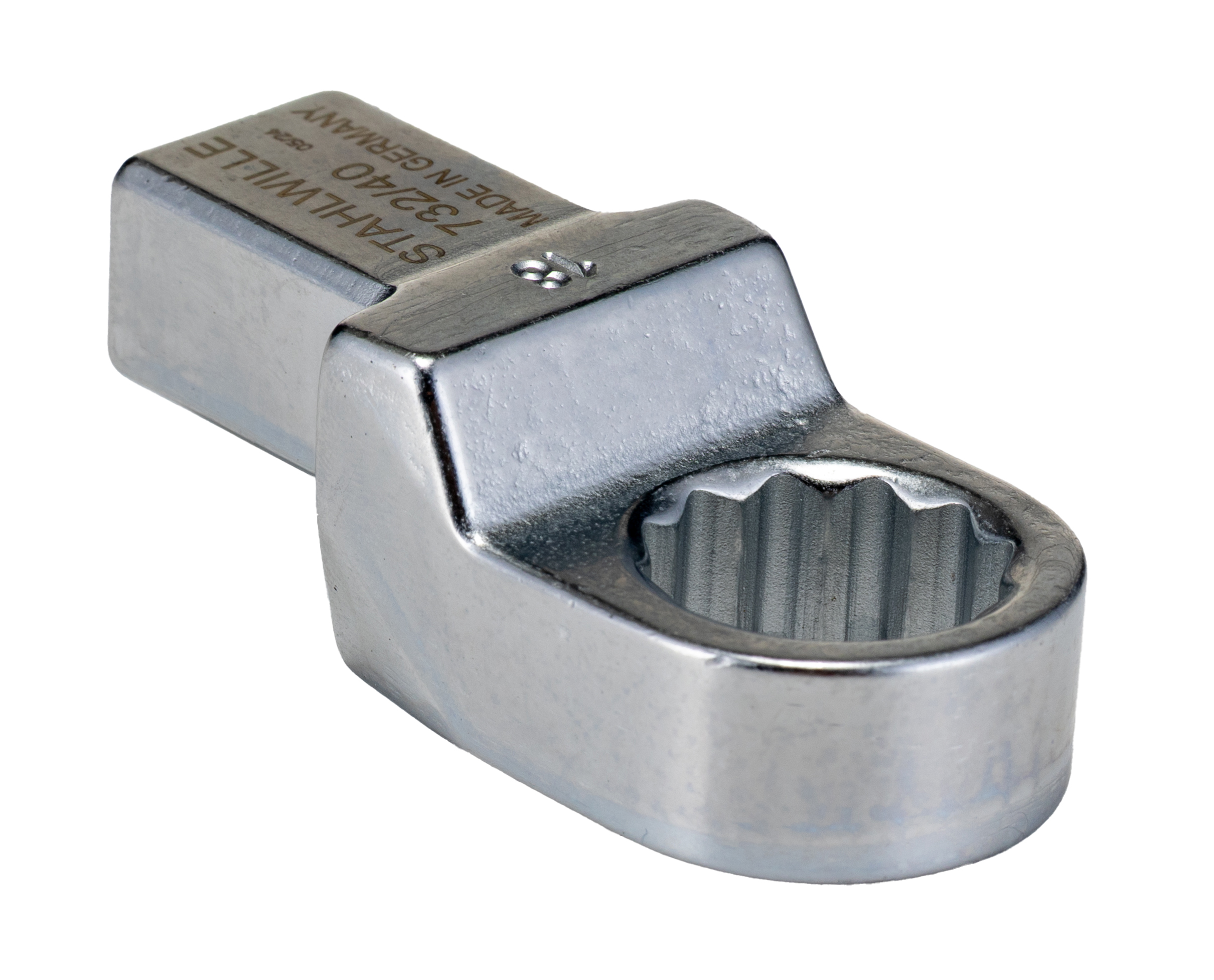 58224018 STAHLWILLE Round Insertion Ring Spanner, 14 x 18 mm Insert, 30.5 mm, Chrome Finish