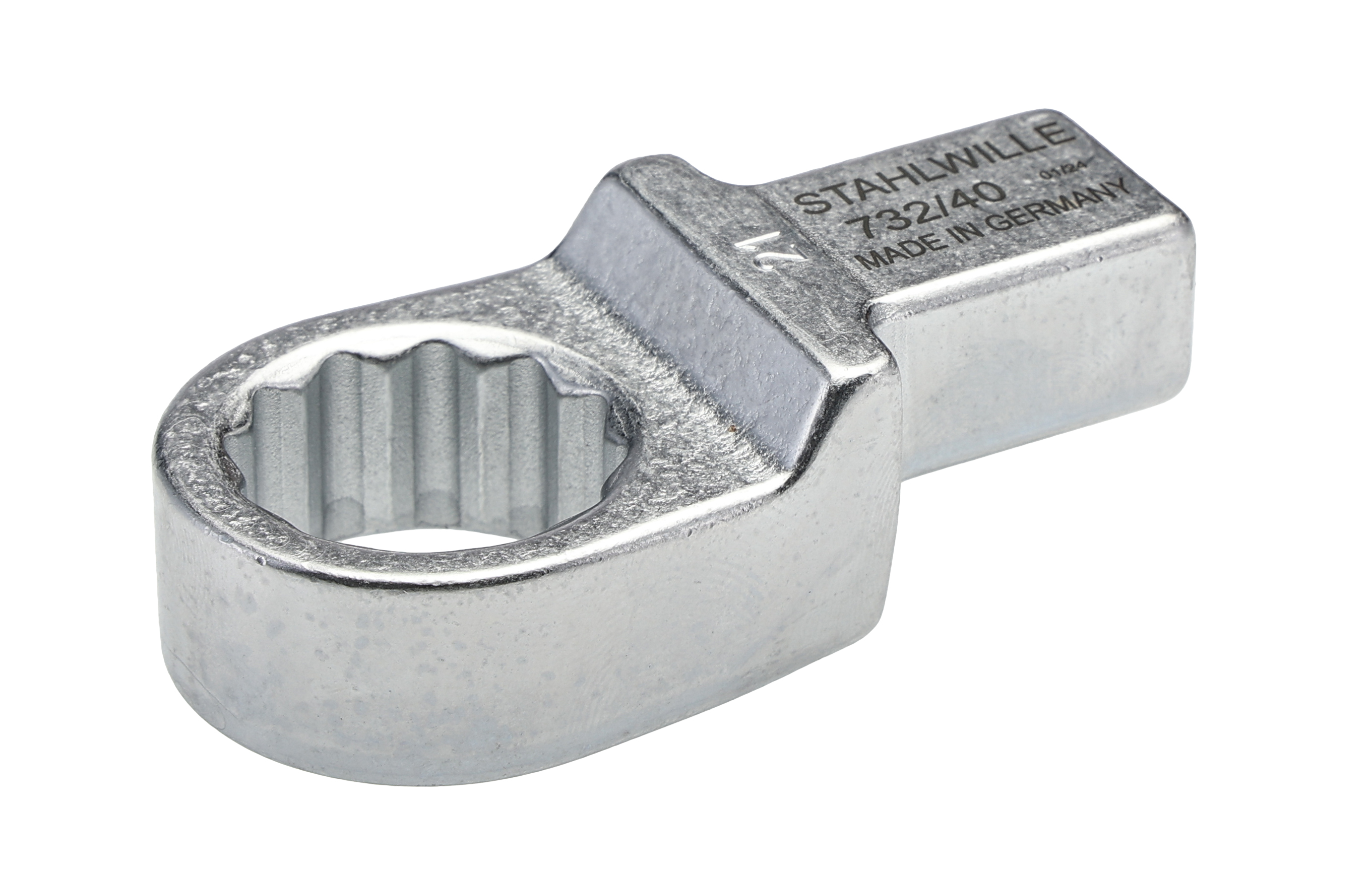 STAHLWILLE Round Insertion Ring Spanner, 14 x 18 mm Insert, 33 mm, Chrome Finish