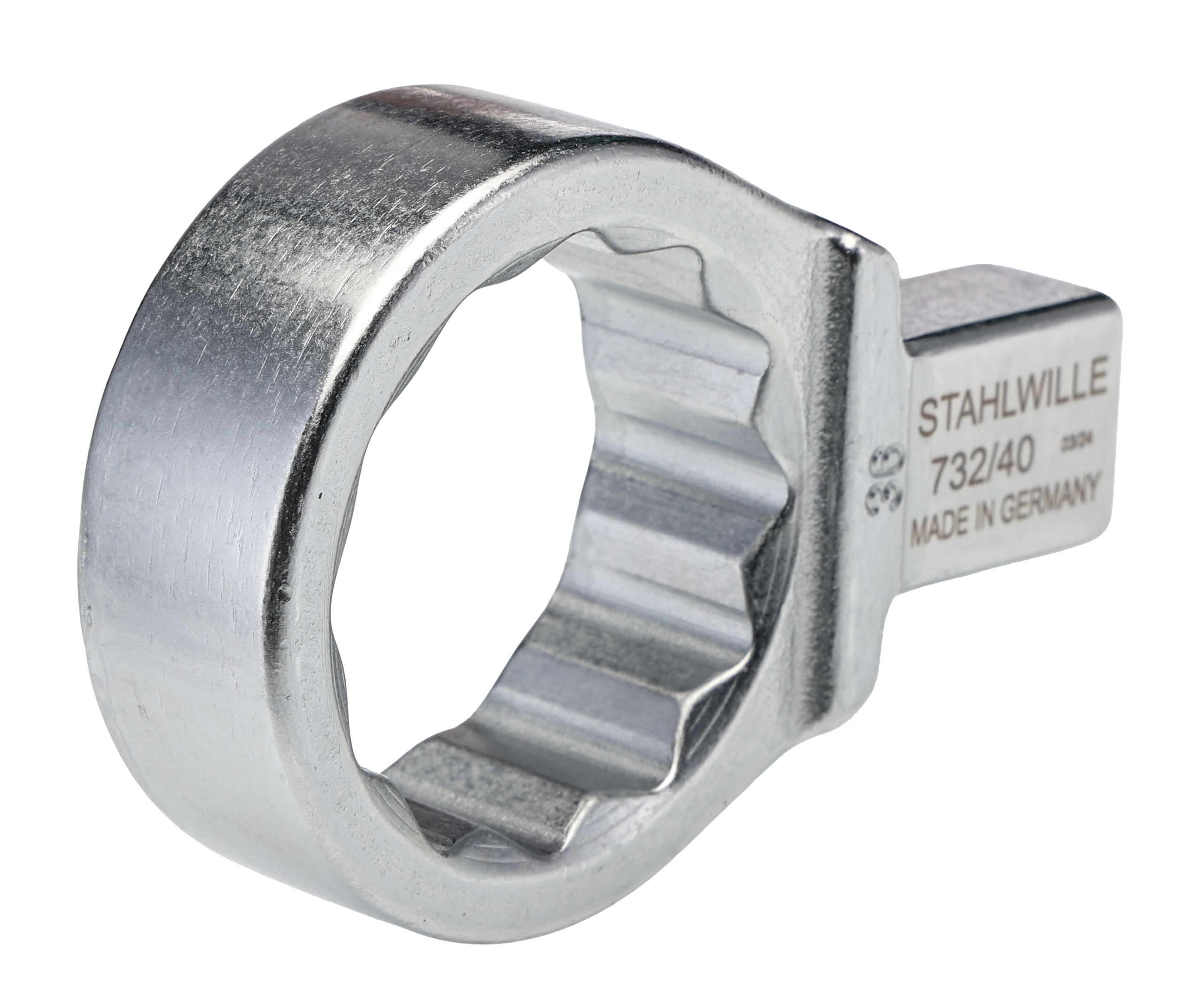 58224036 STAHLWILLE Round Spanner Head, 14 x 18 mm Insert, 36 mm, Chrome Finish