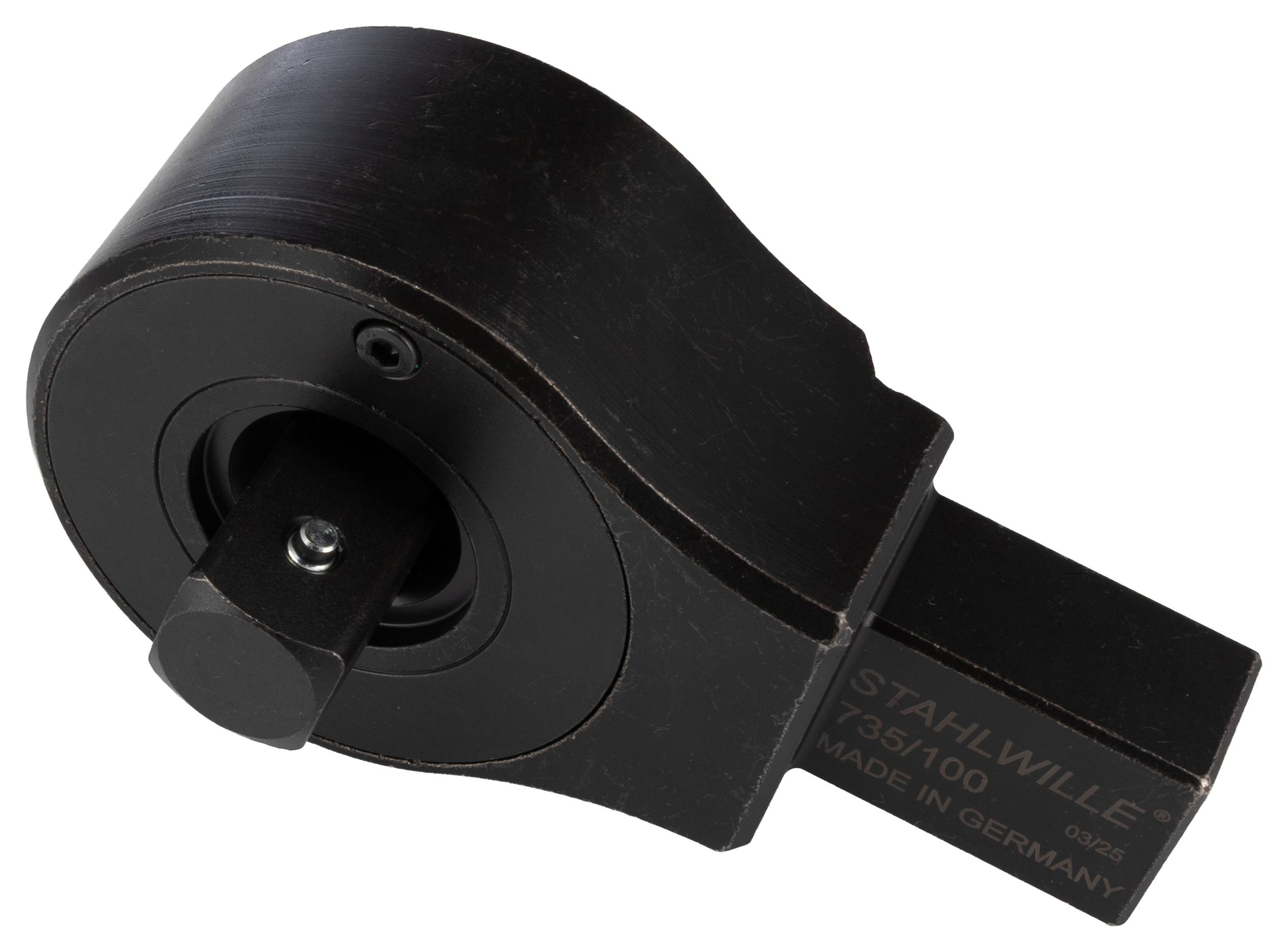 58250100 STAHLWILLE Round Ratchet, 22 x 28 mm Insert, 76 mm, Black Oxidised Chrome Finish