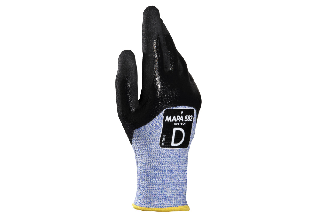Mapa KRYTECH 582 Blue High Performance Polyethylene Work Gloves, Size 9, Nitrile Coating