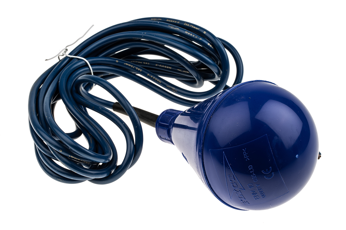 Xylem ENM-10 Series Cable Float Switch, 6 m Cable, 5A, Resistive Load, AC, 10A, 30V, DC, Mechanical Switch AC, 250V, 3A,