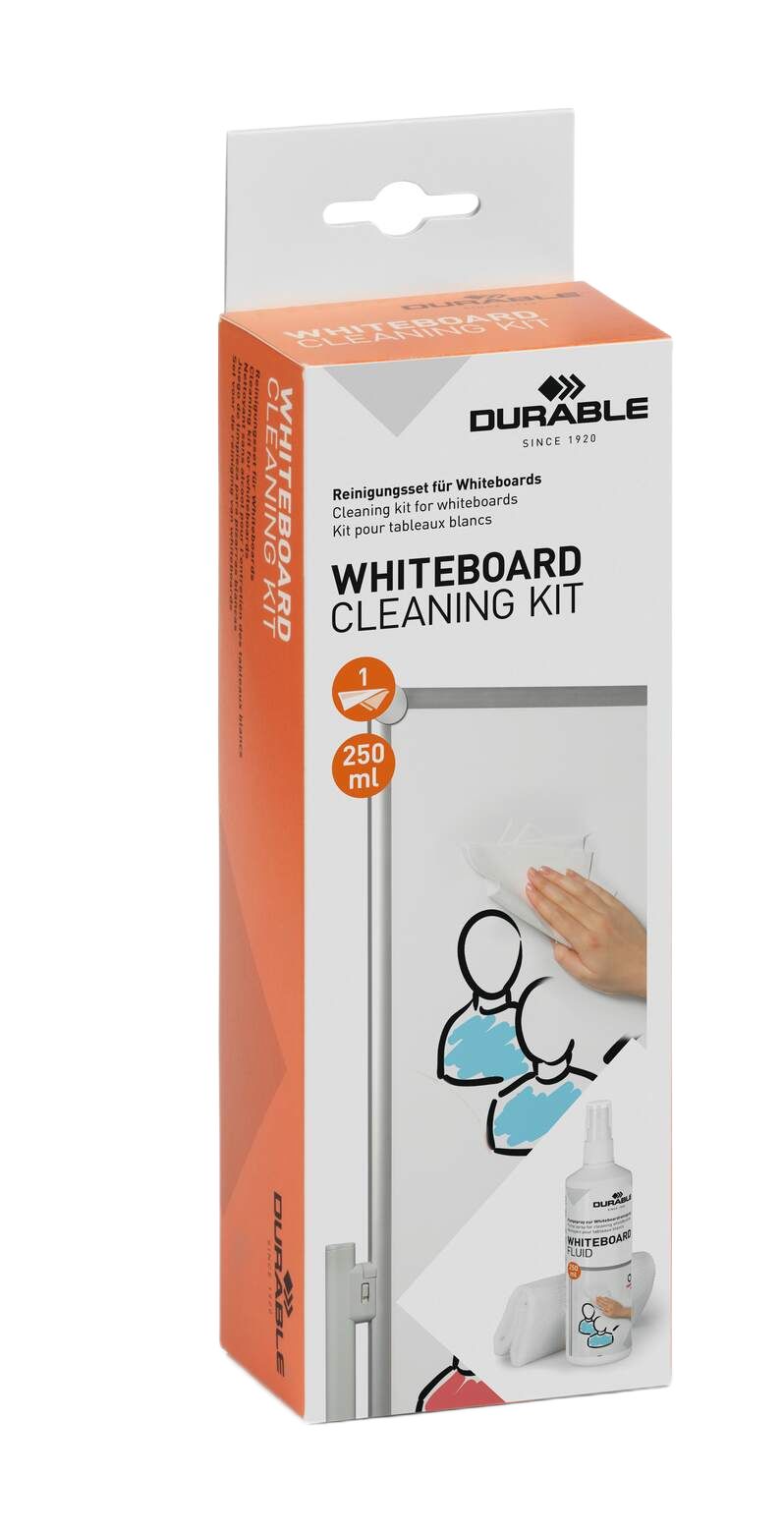 Durable Whiteboard Cleaning White Board Accessory Kit High-Quality Microfibre Cloth 25 x 25 cm, 250 ml Pump Spray