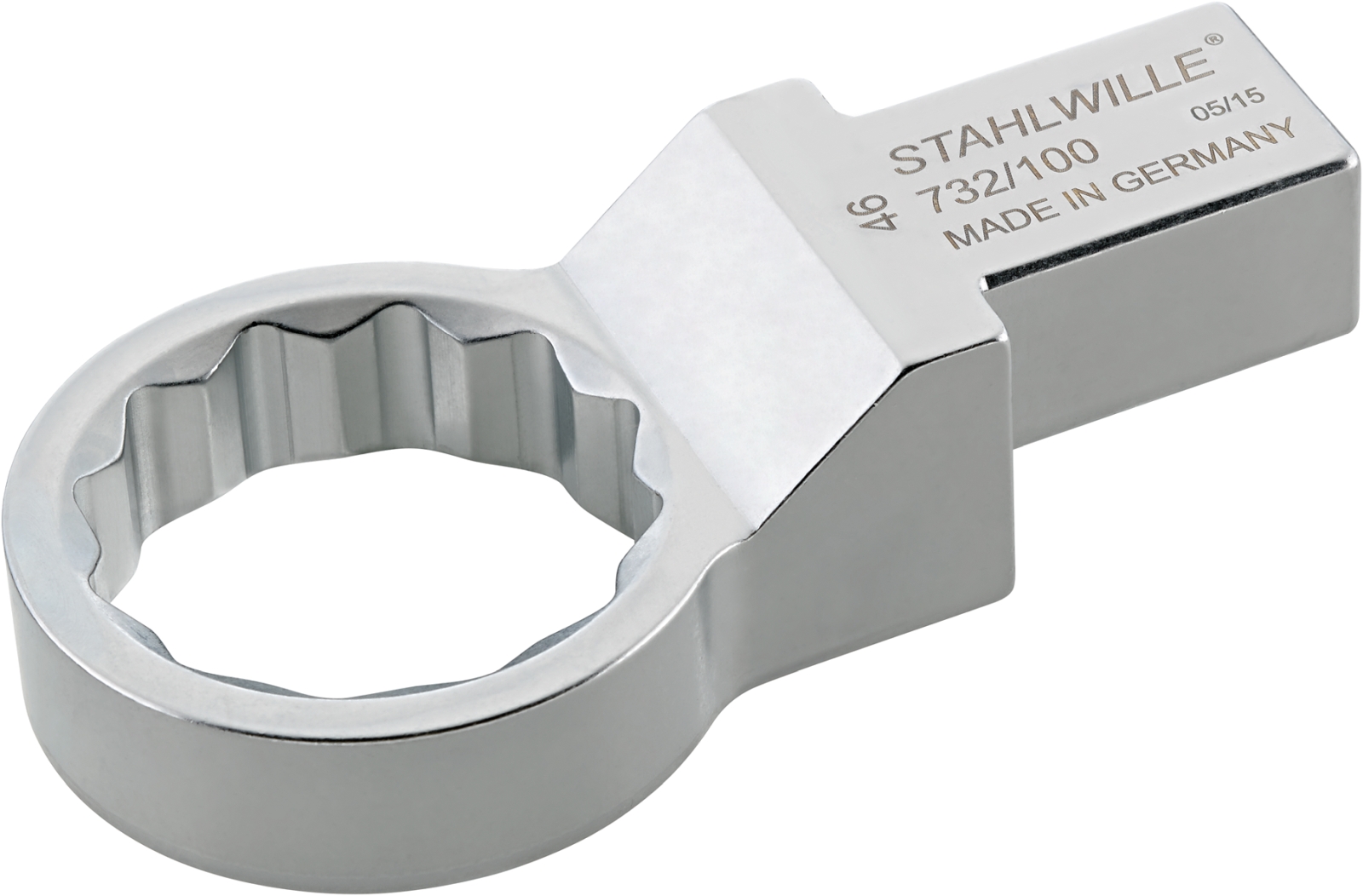 STAHLWILLE Round Insertion Ring Spanner, 9 x 12 mm Insert, 21.5 mm, Chrome Finish
