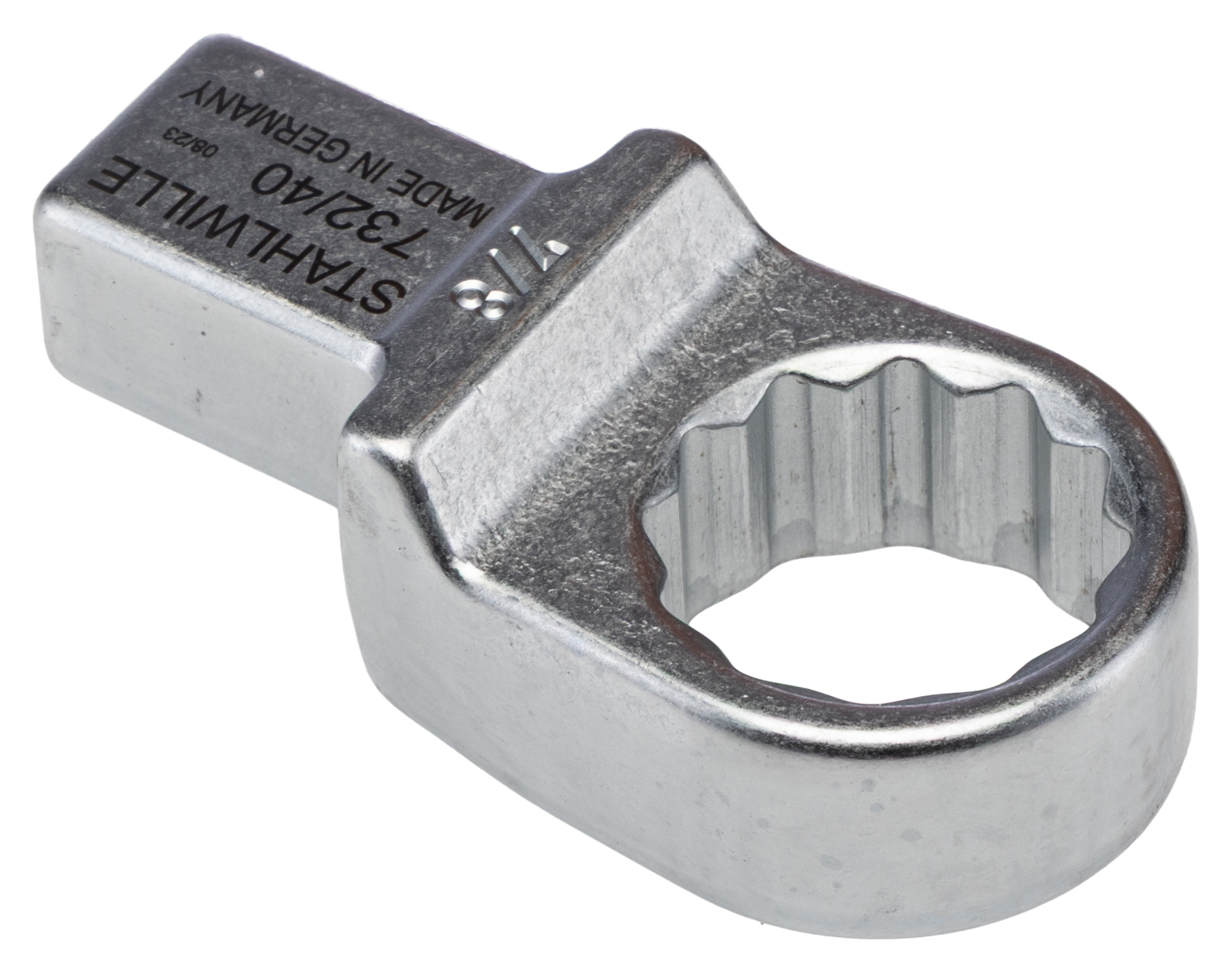 58624044 STAHLWILLE Round Insertion Ring Spanner, 14 x 18 mm Insert, 34.5 mm, Chrome Finish
